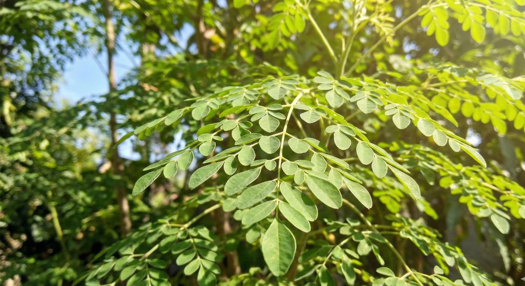 Beautiful Moringa tree with lush green leaves